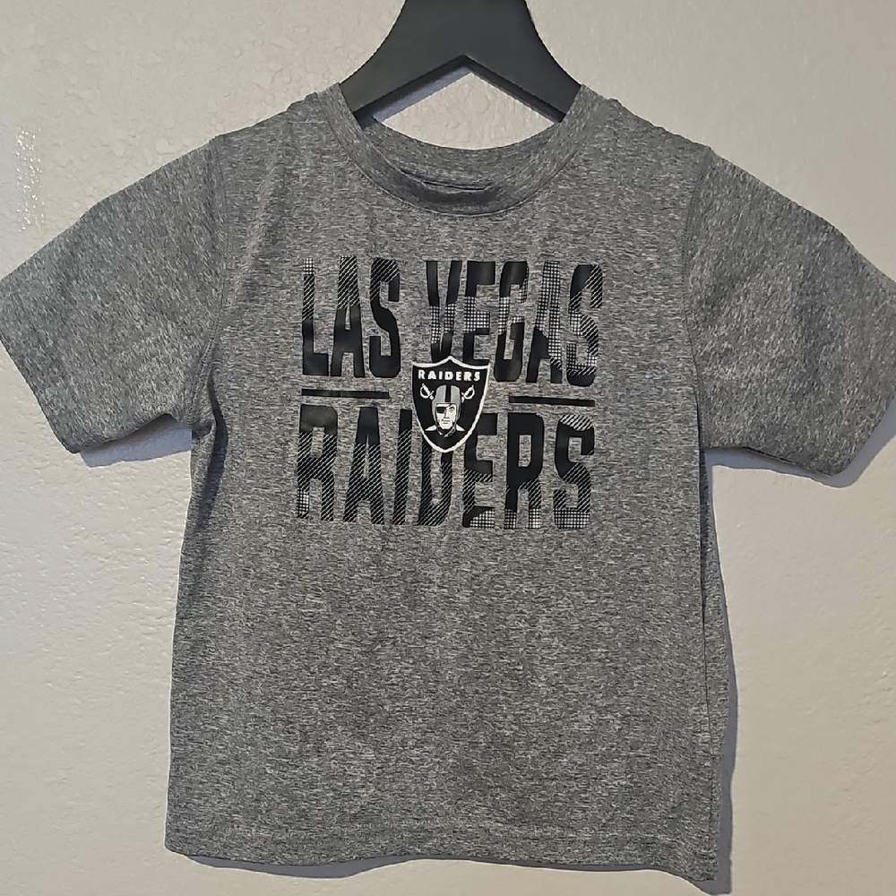 NFL Las Vegas Raiders Sz M 5/6 Kids Gray Tee